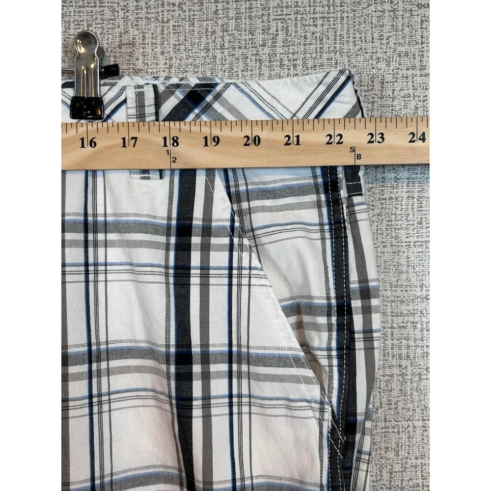 Wrangler Originals Mens Plaid Cargo Shorts Grey Bermuda Loose‎ Fit 46 Gorpcore
